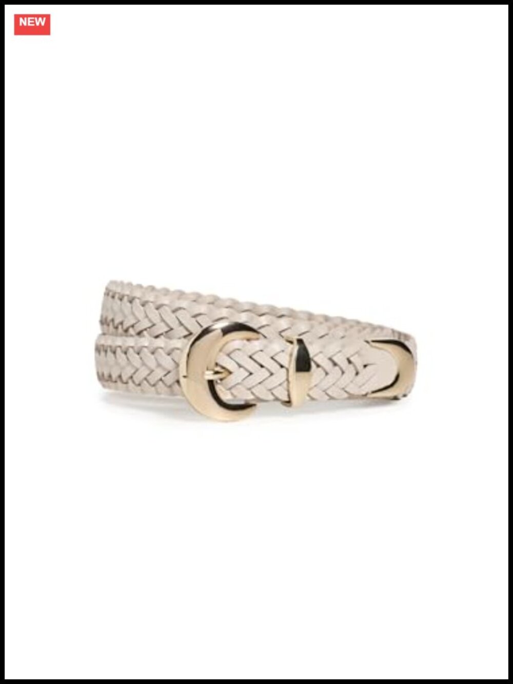 Madewell Lucie Woven Leather Belt Wide Domed Buckle